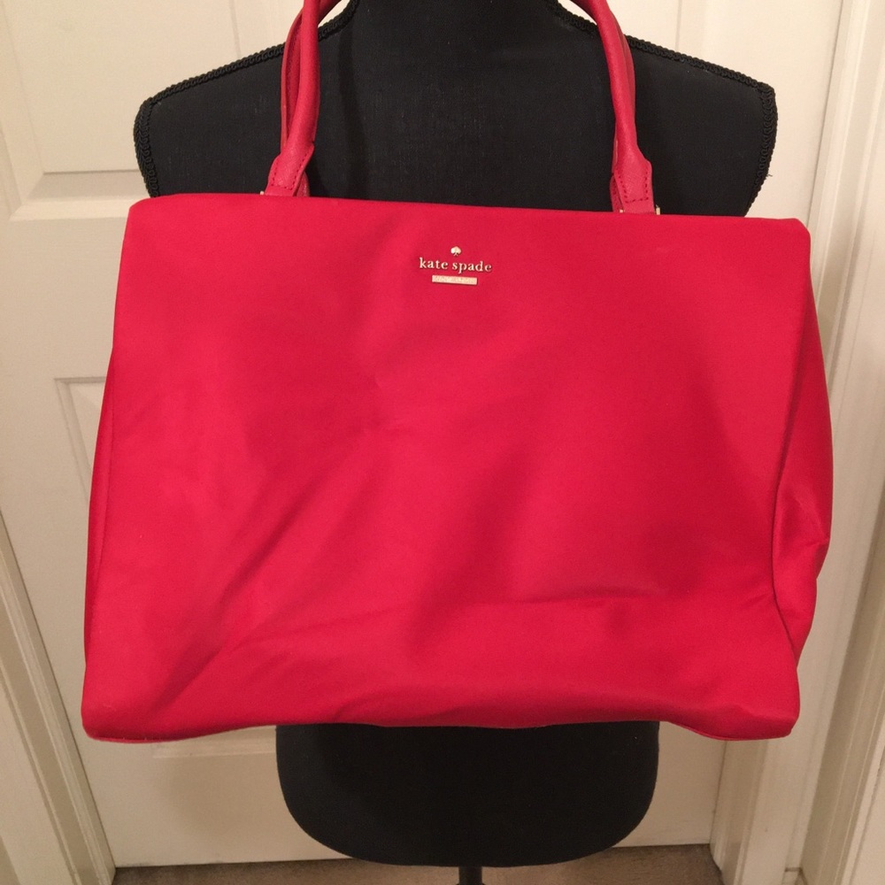 KATE SPADE NY PRE-LOVED AUTHENTIC RED CANVAS TOTE BAG